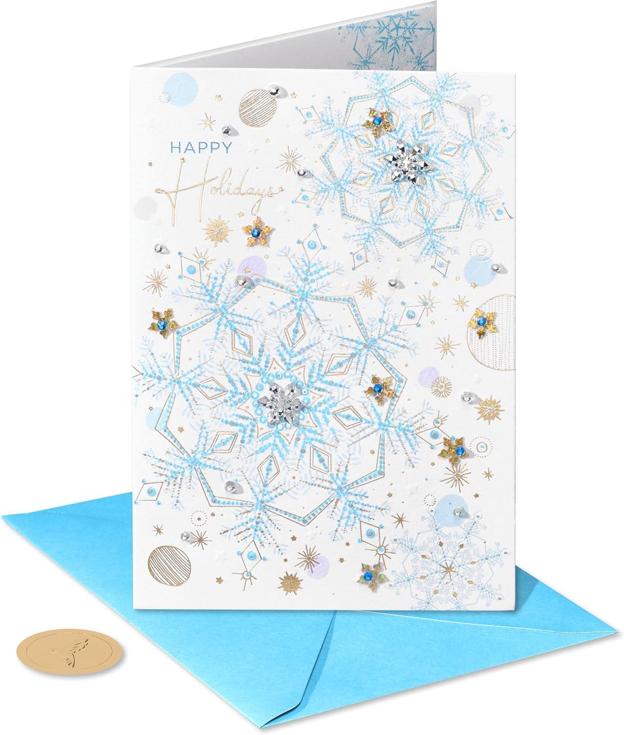 imagePapyrus Artistic Christmas Card with Festive Bird Designed by House of Turnowsky Heartfelt WishesFSC Icy Snowflake Magic