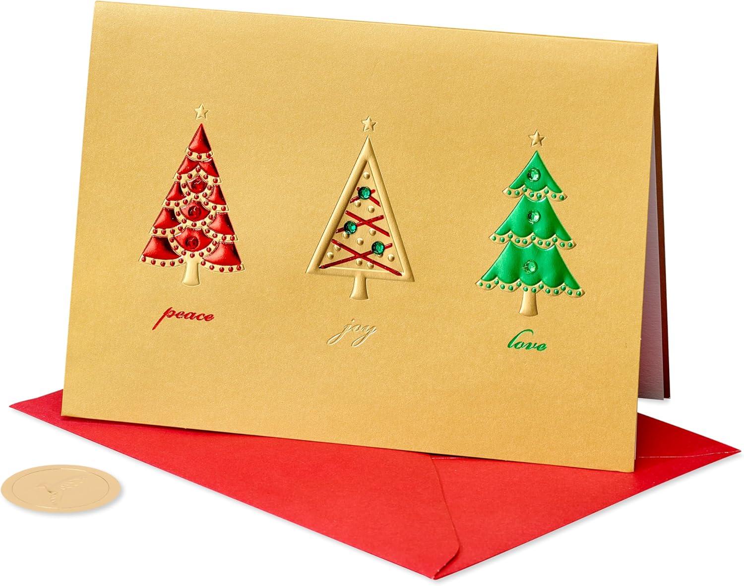 imagePapyrus Christmas Tree Card Red Green and Gold Trio A Special WishFSC Christmas Tree Trio