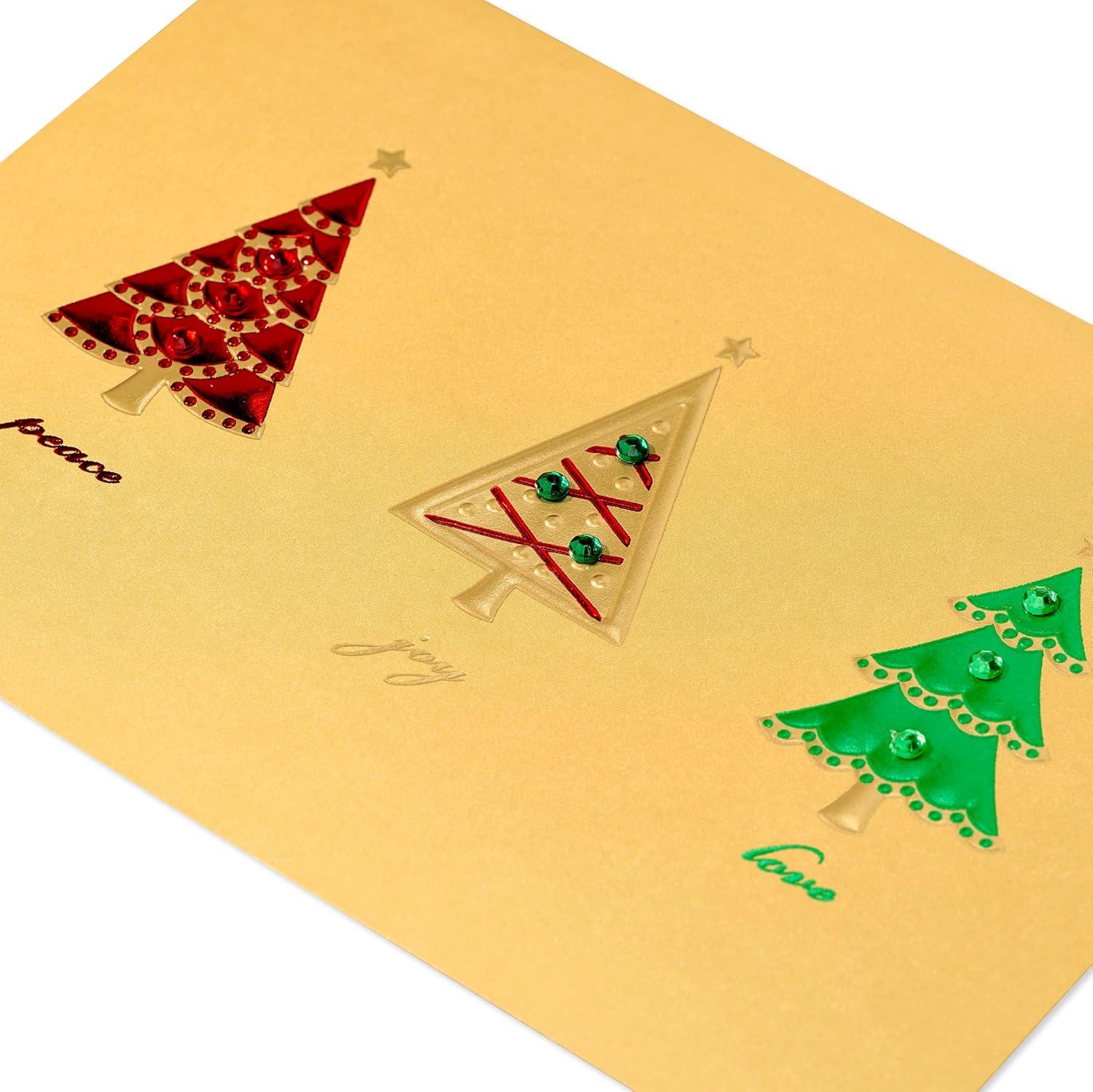imagePapyrus Christmas Tree Card Red Green and Gold Trio A Special WishFSC Christmas Tree Trio