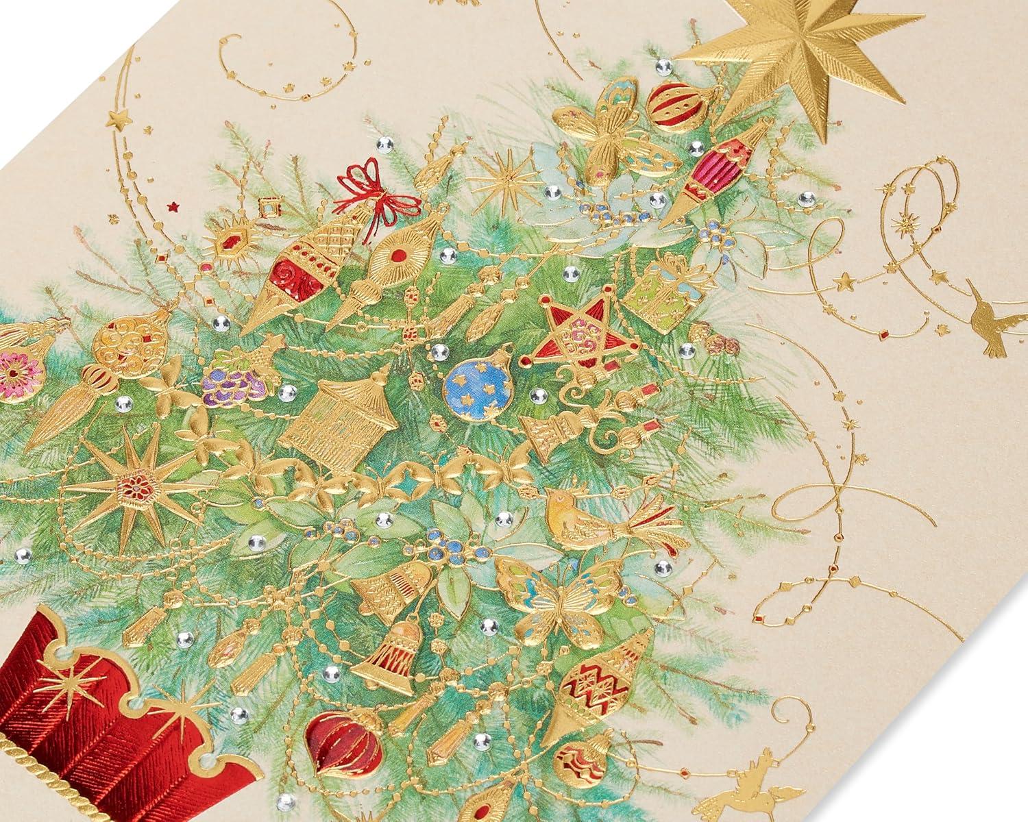 imagePapyrus Christmas Tree Card Red Green and Gold Trio A Special WishWarmest Wishes