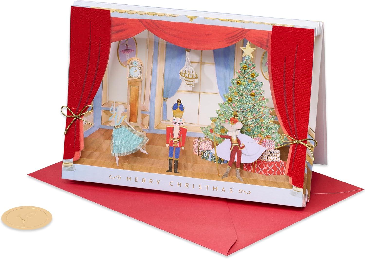 imagePapyrus Christmas Tree Card with Metallic Snowflakes Joyful WishesFSC Nutcracker Shadowbox