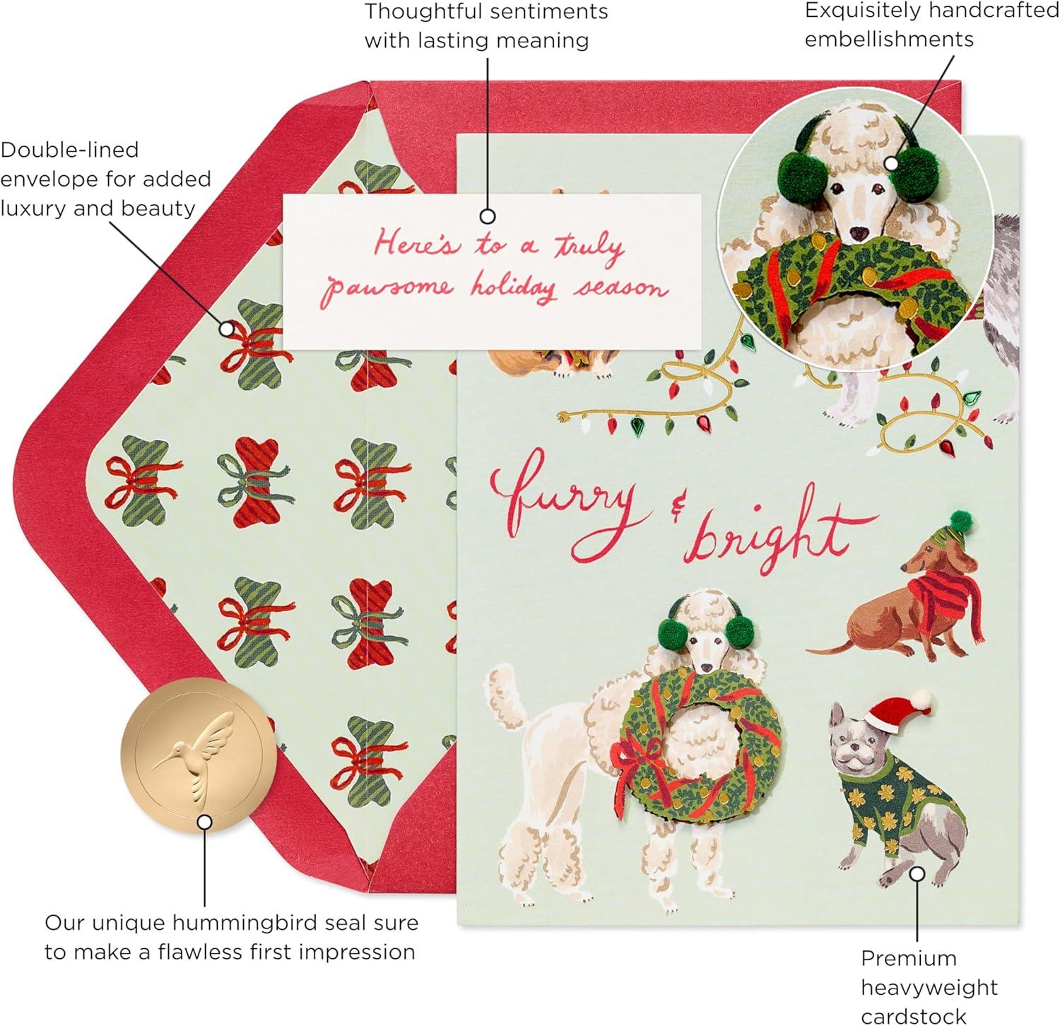 imagePapyrus Holiday Card with Dogs Perfect for Animal Lovers Truly PawsomeFSC Holiday Dogs