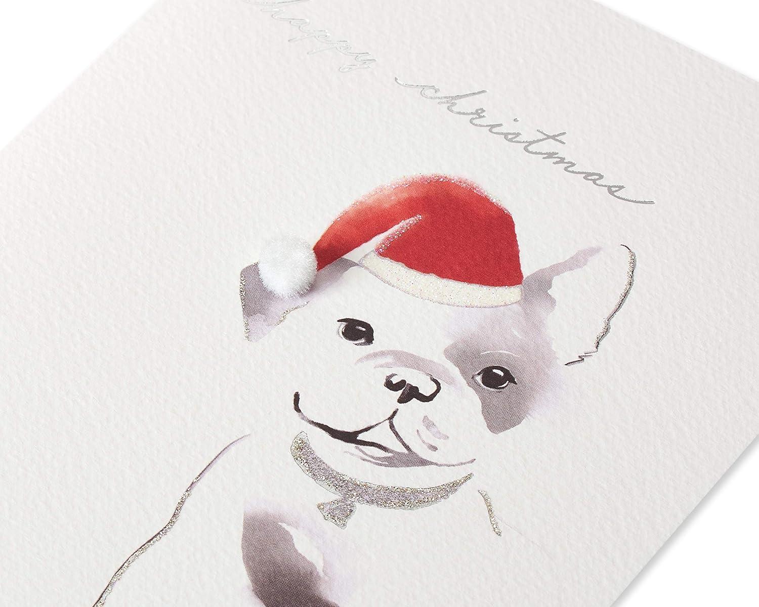 imagePapyrus Holiday Card with Dogs Perfect for Animal Lovers Truly PawsomeFSC SANTA FRENCHIE