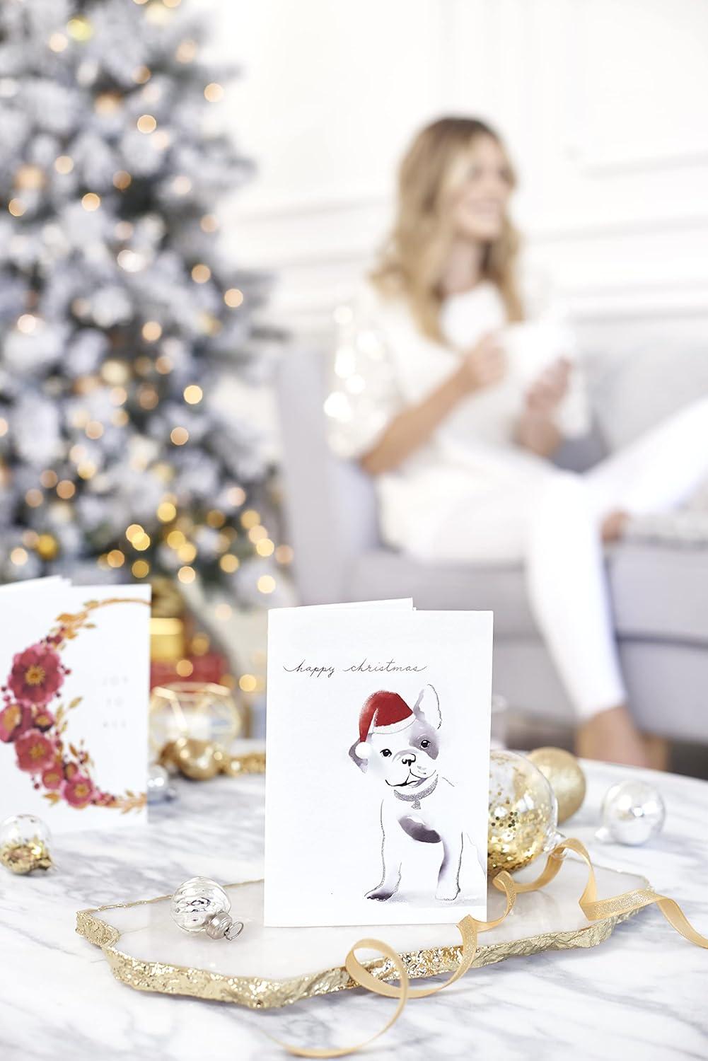 imagePapyrus Holiday Card with Dogs Perfect for Animal Lovers Truly PawsomeFSC SANTA FRENCHIE