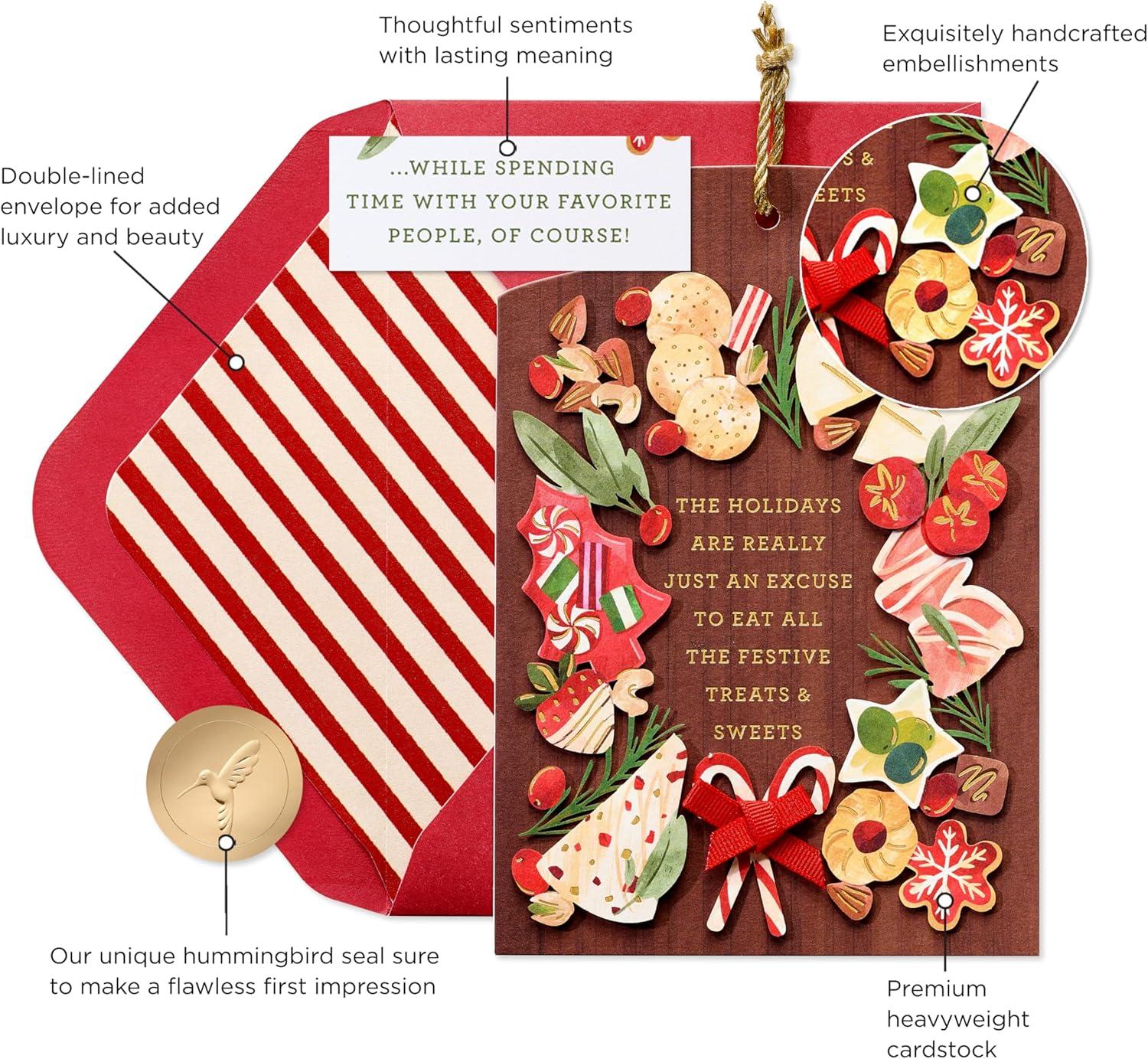 imagePapyrus Pink Modern Holiday Card Wonderful Time of YearFSC Xmas Charcuterie Board