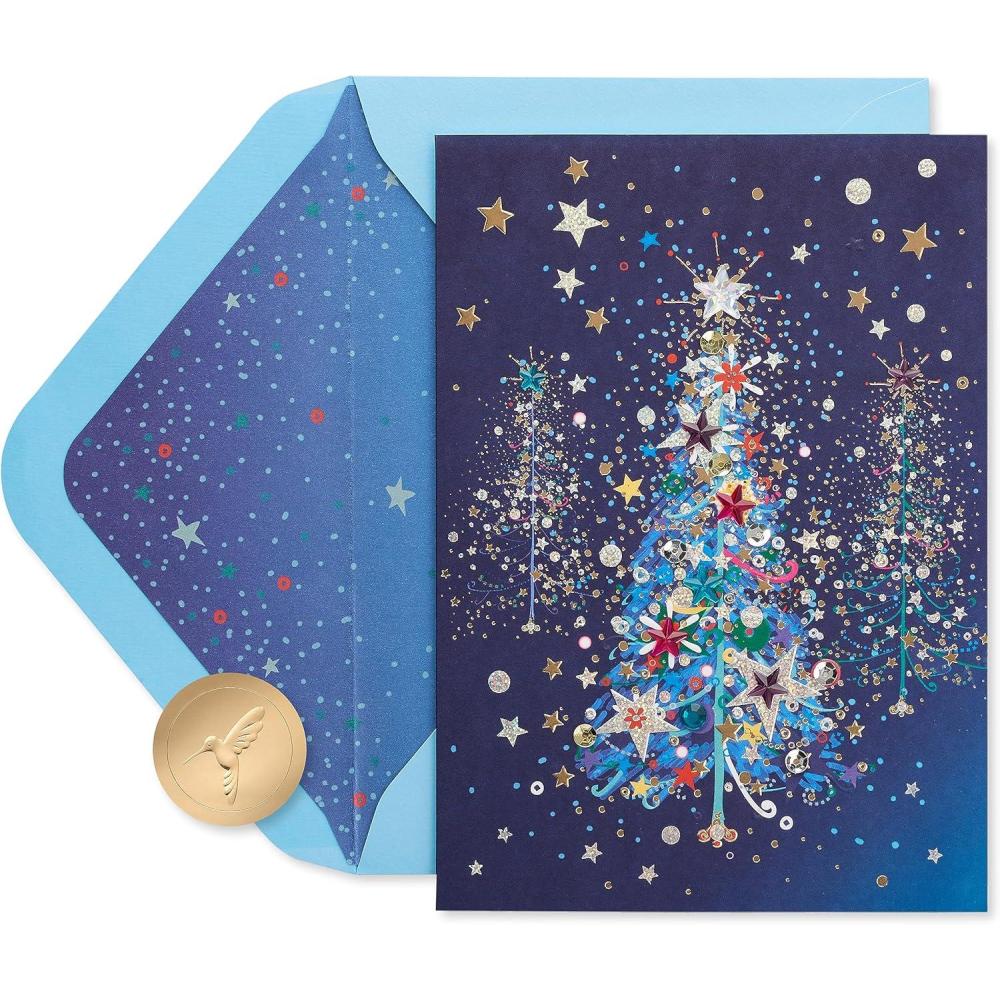 imagePapyrus Artistic Christmas Card with Festive Bird Designed by House of Turnowsky Heartfelt WishesSplendor and Joy of the Season