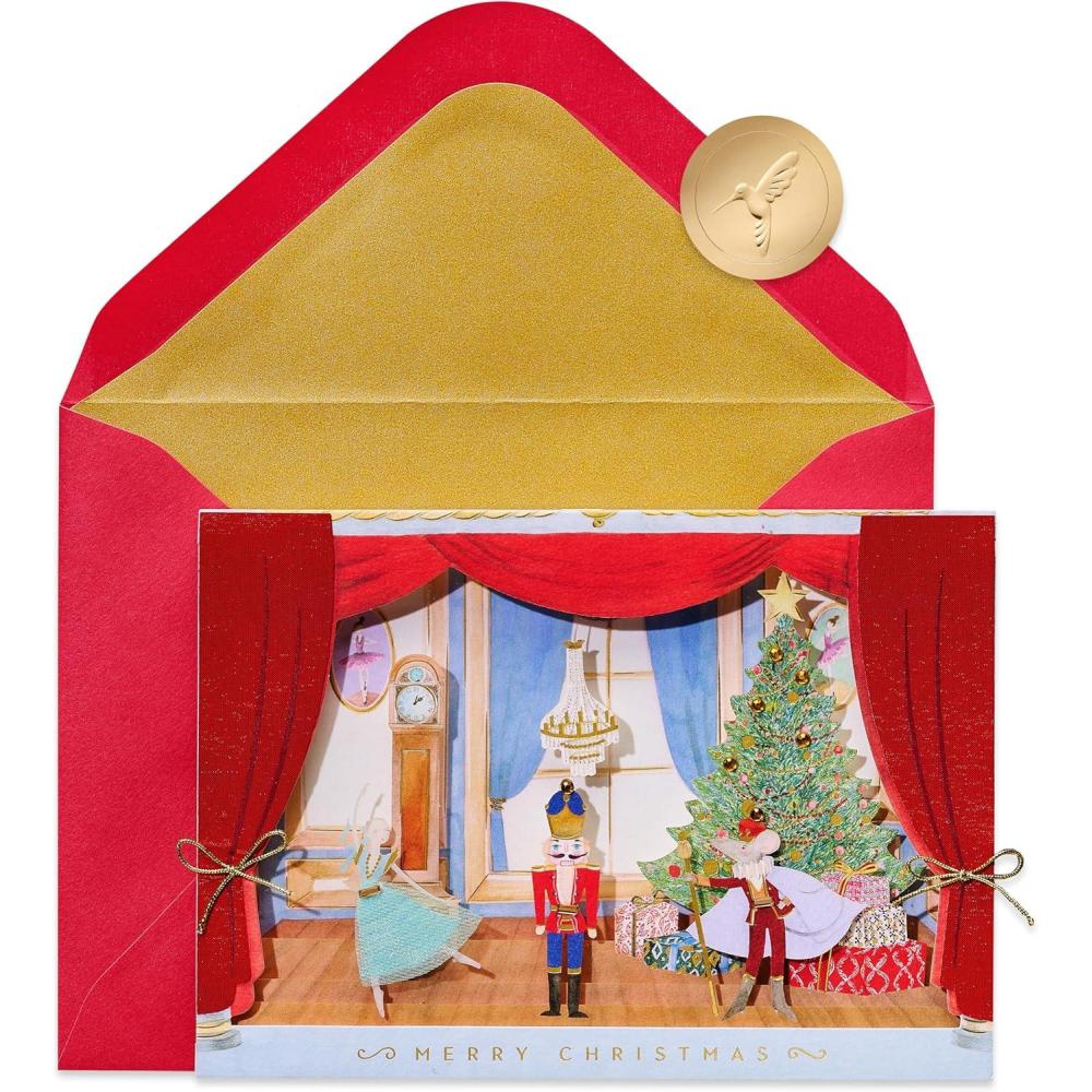 imagePapyrus Christmas Tree Card with Metallic Snowflakes Joyful WishesFSC Nutcracker Shadowbox