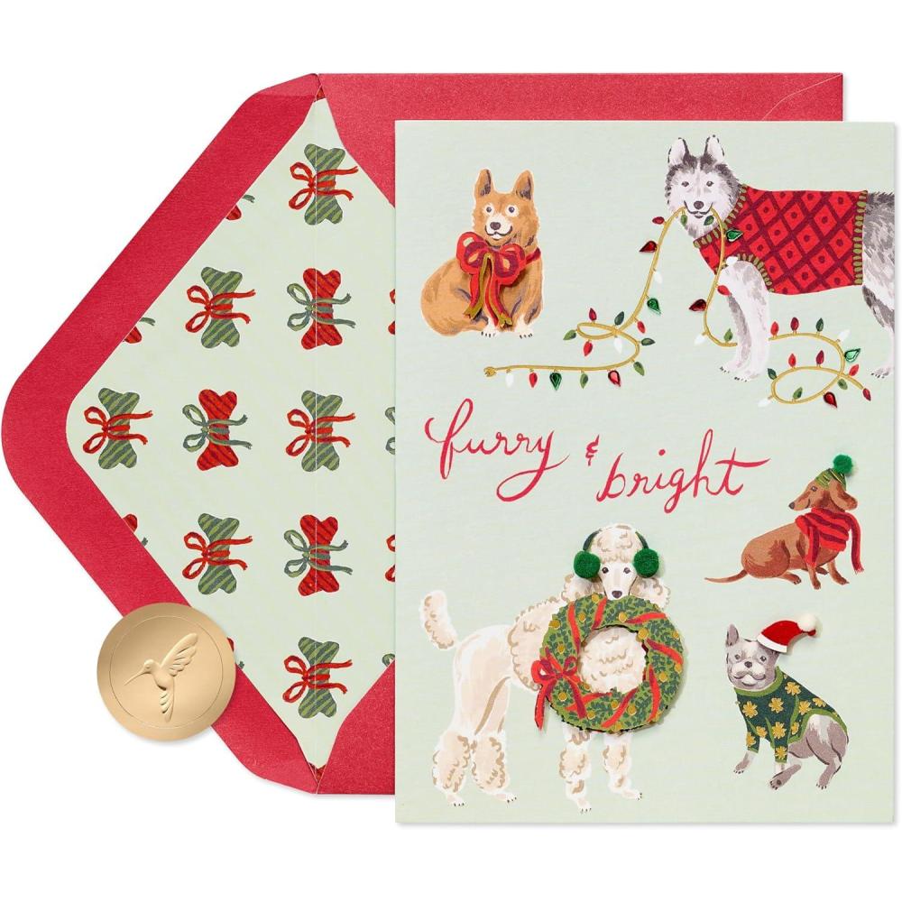 imagePapyrus Holiday Card with Dogs Perfect for Animal Lovers Truly PawsomeFSC Holiday Dogs