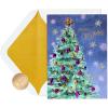 imagePapyrus Christmas Tree Card with Metallic Snowflakes Joyful WishesFSC Metallic Snowflake Tree