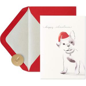 Papyrus Holiday Card with Dogs, Perfect for Animal Lovers (Truly Pawsome)(FSC SANTA FRENCHIE)