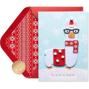 Papyrus Holiday Card with Dogs, Perfect for Animal Lovers (Truly Pawsome)(Handmade Llama)
