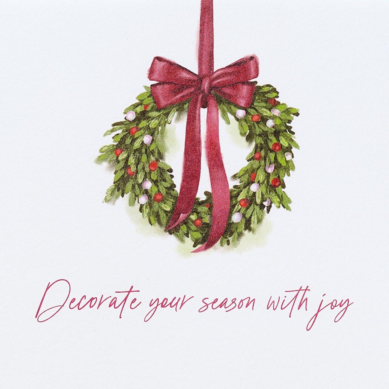 imagePapyrus Elegant Gold Christmas Card with Intricate Detailing Special WishesFSC Hanging Wreaths