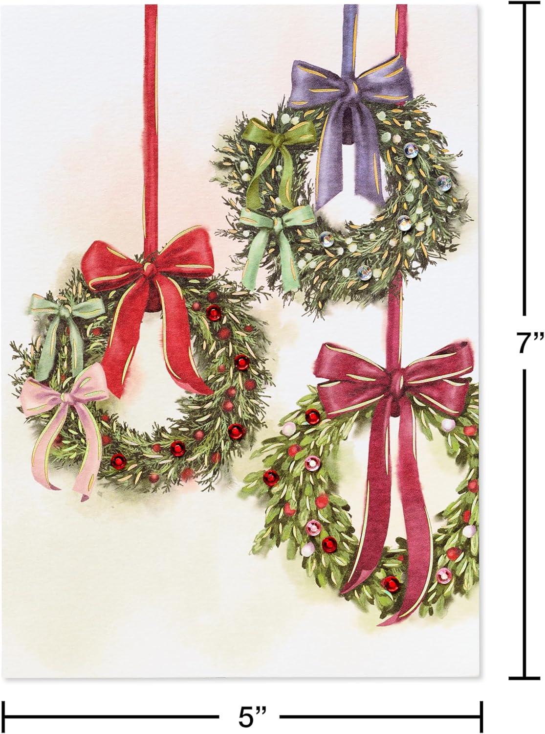 imagePapyrus Elegant Gold Christmas Card with Intricate Detailing Special WishesFSC Hanging Wreaths