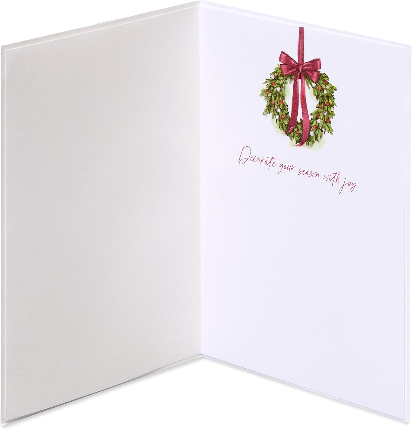 imagePapyrus Elegant Gold Christmas Card with Intricate Detailing Special WishesFSC Hanging Wreaths