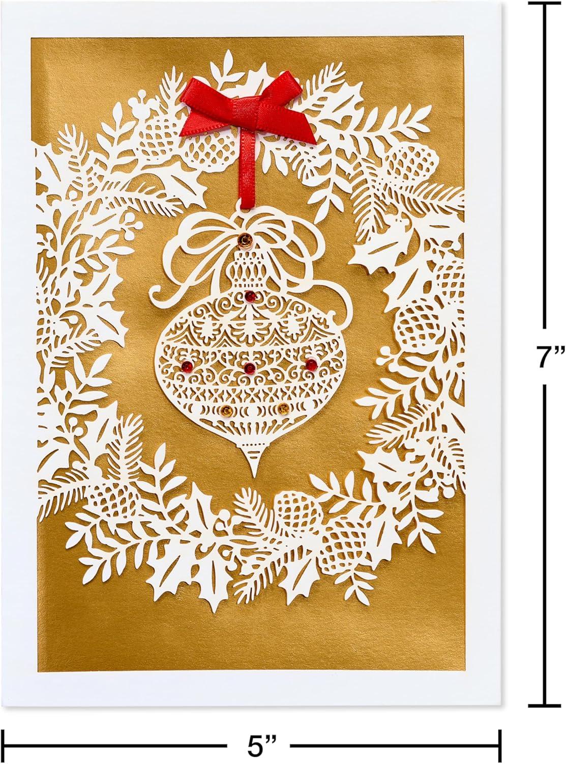 imagePapyrus Elegant Gold Christmas Card with Intricate Detailing Special WishesFSC Lasercut Ornament