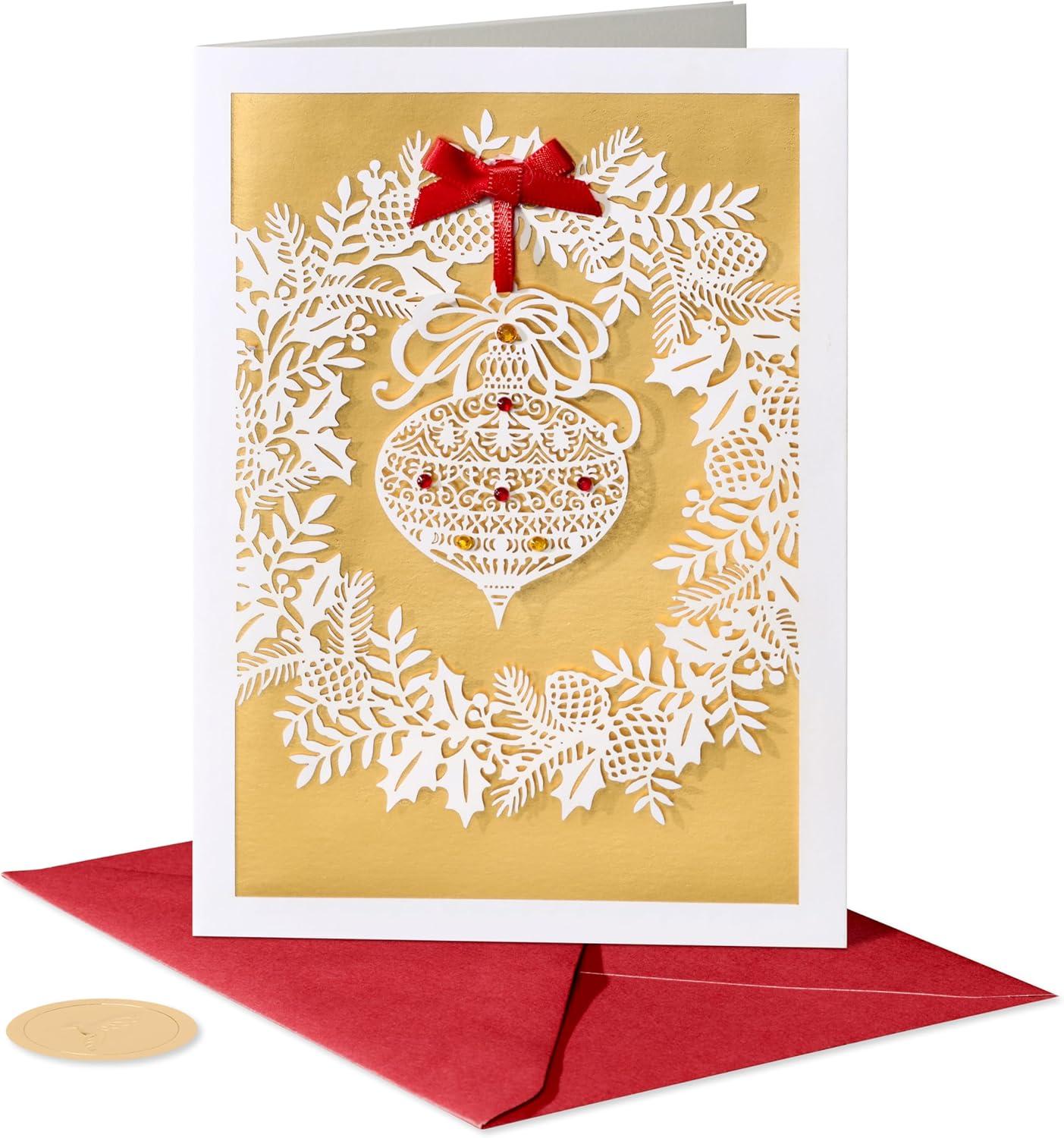 imagePapyrus Elegant Gold Christmas Card with Intricate Detailing Special WishesFSC Lasercut Ornament