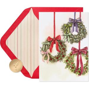 Papyrus Elegant Gold Christmas Card with Intricate Detailing (Special Wishes)(FSC Hanging Wreaths)