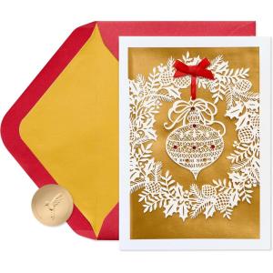 Papyrus Elegant Gold Christmas Card with Intricate Detailing (Special Wishes)(FSC Lasercut Ornament)