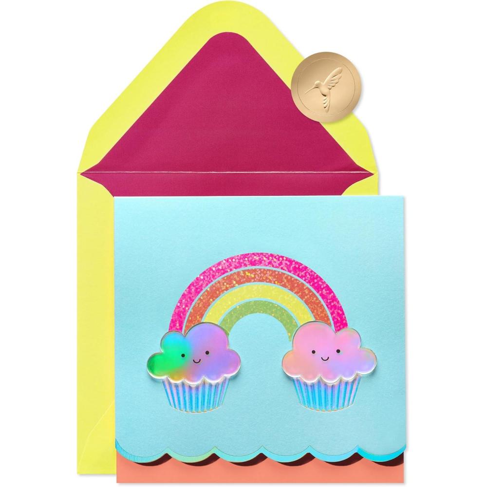 image:imagePapyrus Blank Birthday Card Make A WishFSC Rainbow Cupcakes
