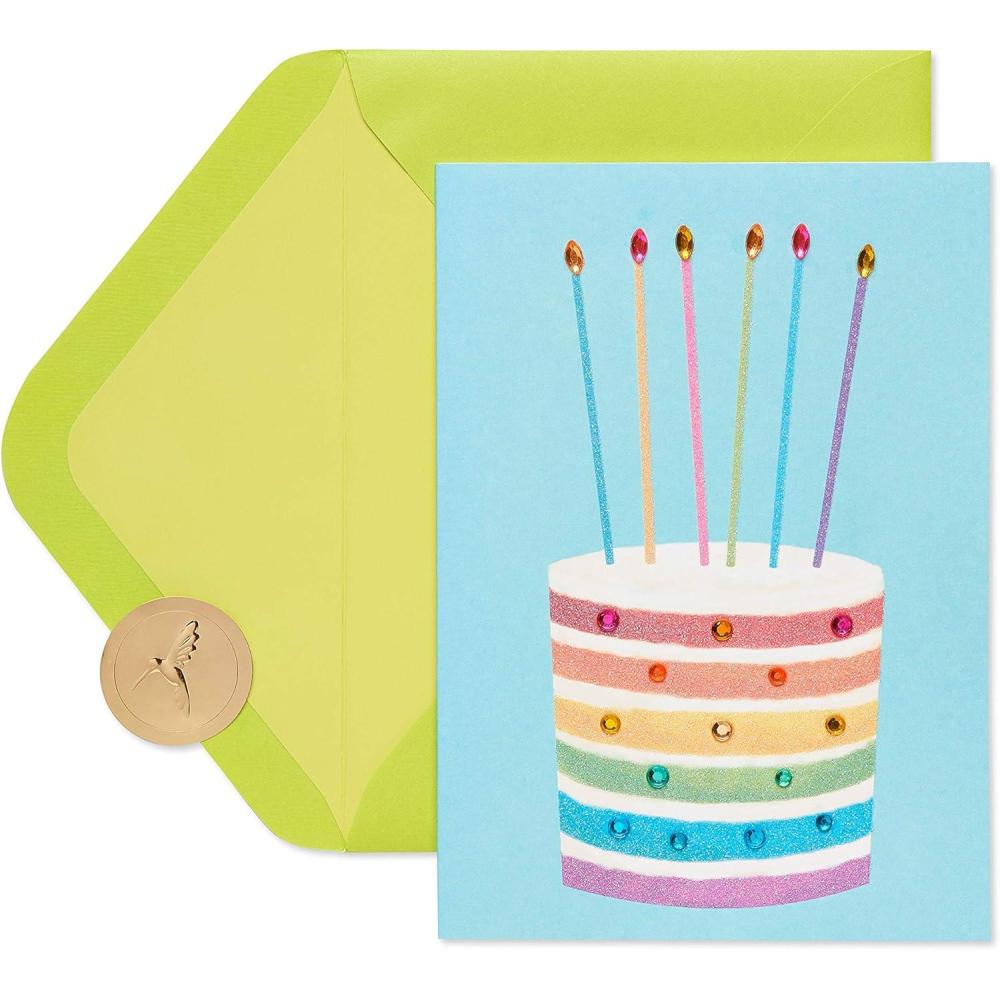 image:imagePapyrus Blank Birthday Card Make A WishRainbow Cake