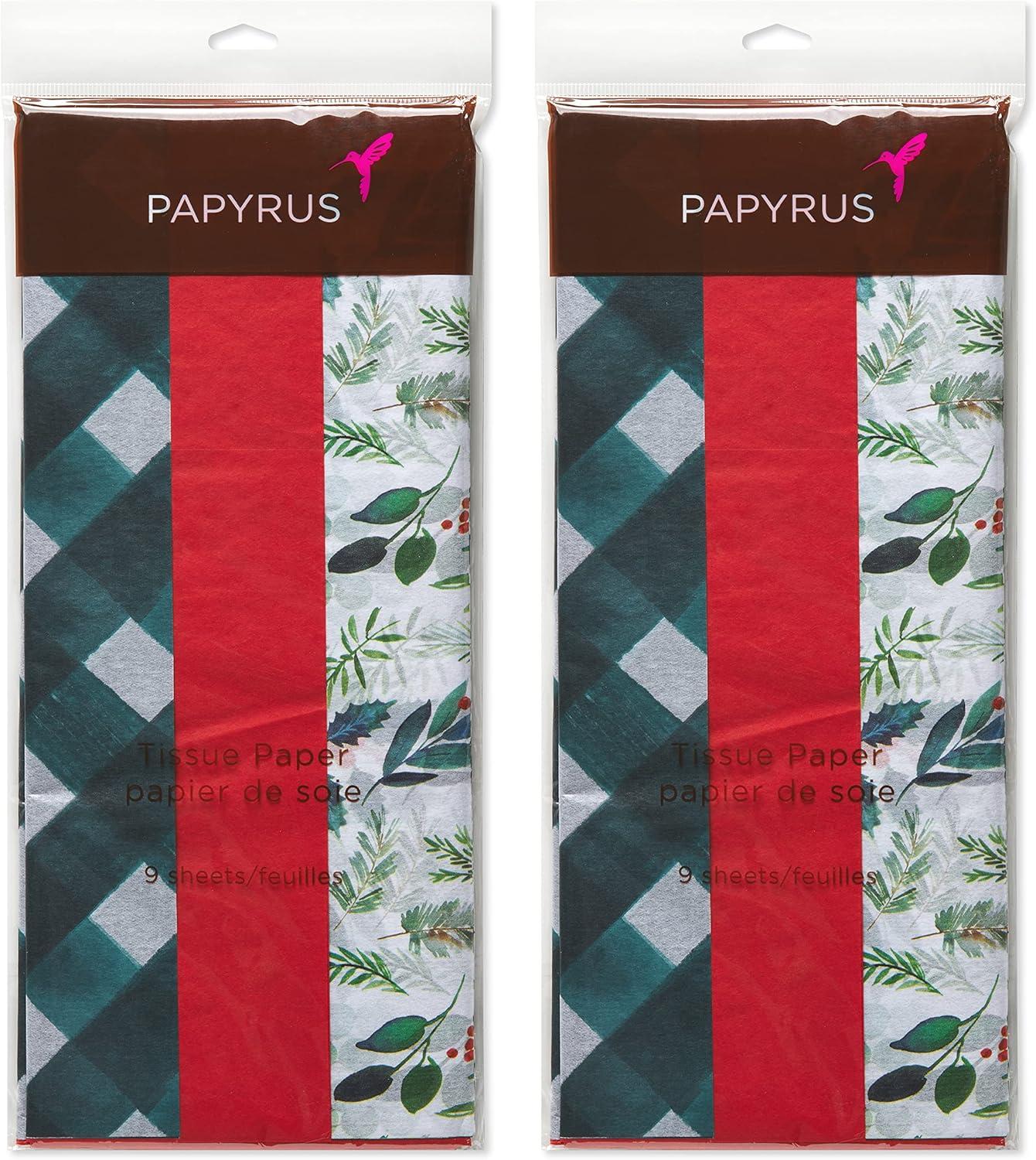 image:imagePapyrus Christmas Gift Bags with Tissue Paper Joyful Tradition 2 Bags 1 Jumbo 18 1 Large 13 18 Sheets