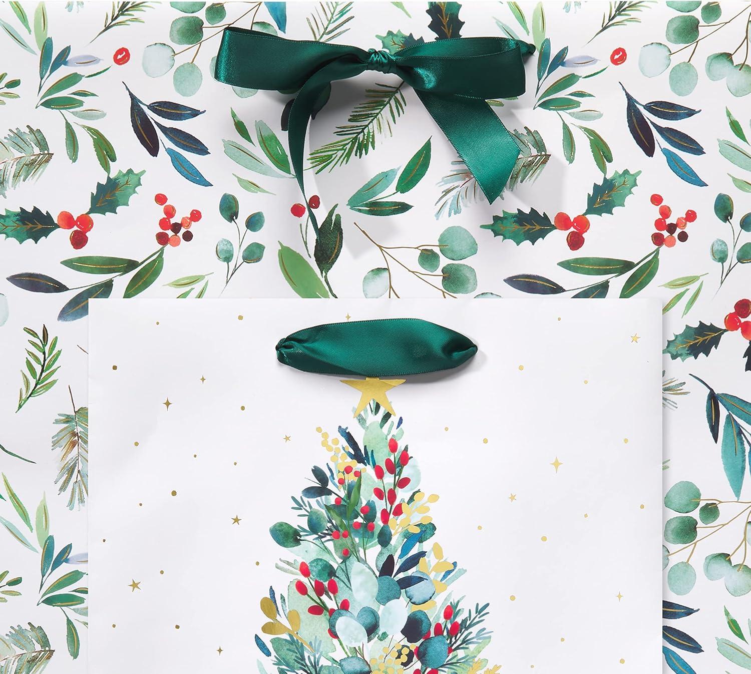 image:imagePapyrus Christmas Gift Bags with Tissue Paper Joyful Tradition 2 Bags 1 Jumbo 18 1 Large 13 18 Sheets