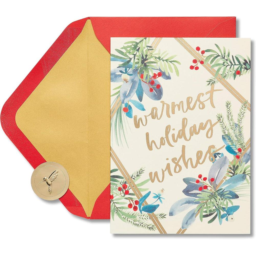 image:imagePapyrus Holiday Cards Boxed with Envelopes To A Wonderful Season Warmest Holiday Wishes 14CountWarmest Holiday Wishes