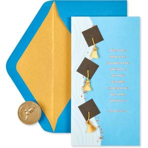 Papyrus Graduation Card with Money Holder (Tomorrow’s Adventure)(Grad Caps  Quote)