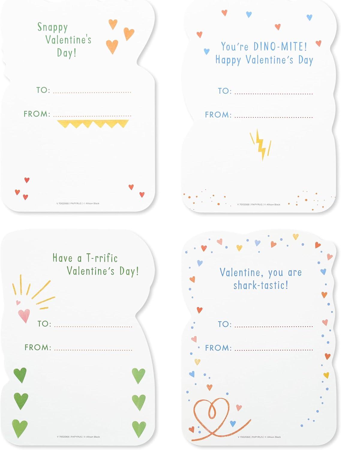 image:imagePapyrus Blank Valentines Day Cards 5x7 and Stickers for Kids School and Classroom Exchange Dinosaurs 20Count