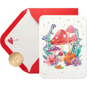 Papyrus Blank Valentines Day Card (Mushrooms and Flowers)(Mushrooms and Flowers)