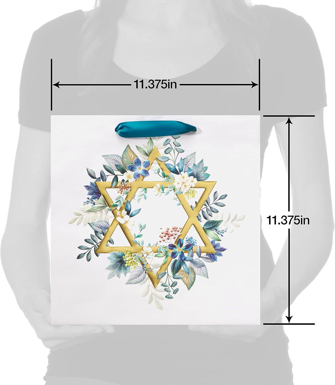 image:imagePapyrus 114 Large Hanukkah Gift Bag with Tissue Paper Star of David 1 Bag 9 Sheets