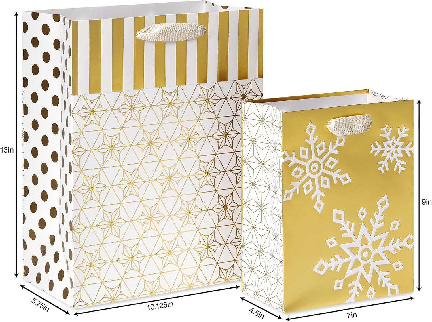 image:imagePapyrus Gift Bags with Tissue Paper Winter Wonder for Christmas Hanukkah Kwanzaa and All Holidays 2 Bags 1 Large 13 1 Medium 9 18 Sheets