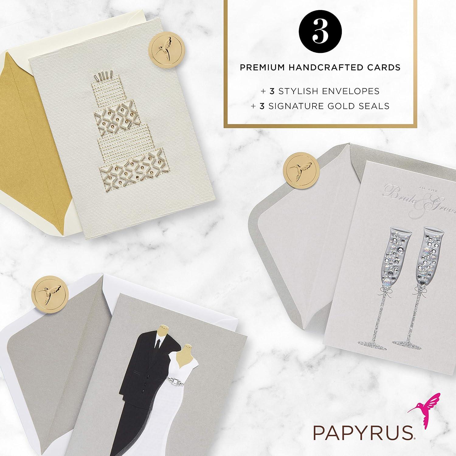 image:imagePapyrus Wedding Cards Assortment Classic and Elegant 3Count