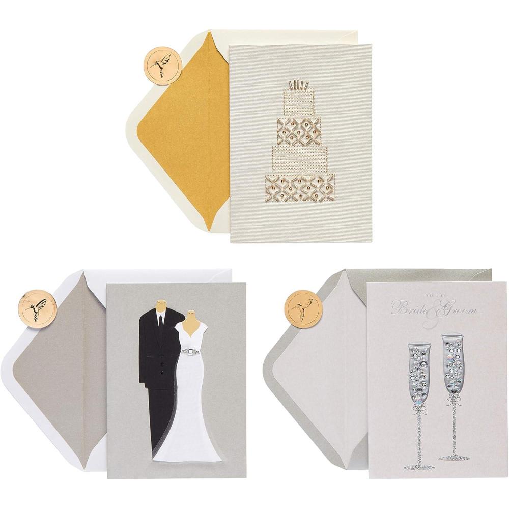 image:imagePapyrus Wedding Cards Assortment Classic and Elegant 3Count