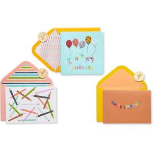 Papyrus Birthday Card Assortment, Mickey and Minnie Mouse (3-Count)(Balloons and Candles)